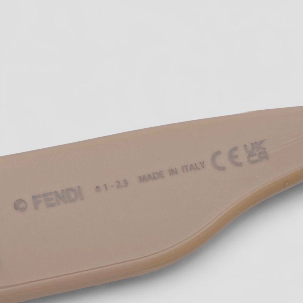 Fendi Baguette FE40124I Oversized Square Sunglasses Beige Mauve FF Logo Glasses - Picture 10 of 11